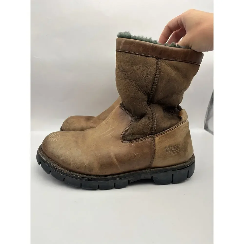 Ugg Australia Beacon Brown Leather And Suede Boots Men Size 7